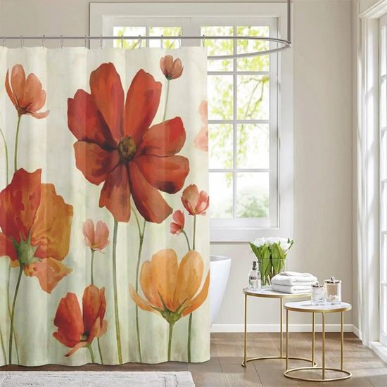 Lot de 6 Rideaux Vintage Floraux - 220 x 180 cm + Embrasses - Décoration