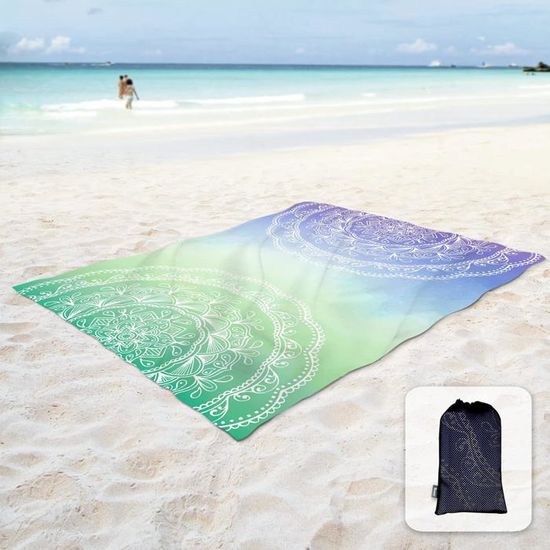 Couverture de plage surdimensionnée imperméable sans sable pour 4 à 7