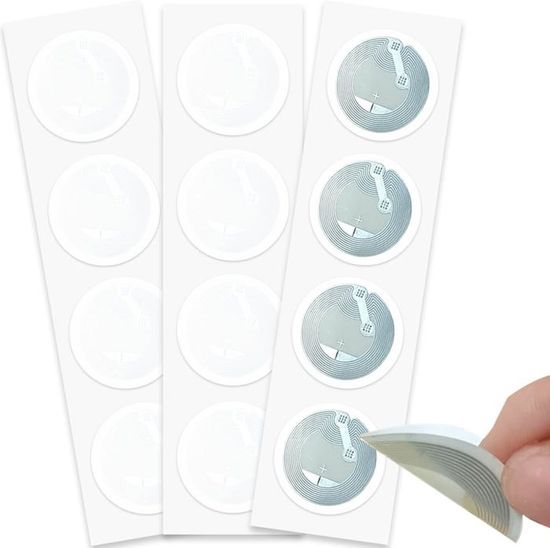 Lot De 50 Étiquettes Nfc Ntag215 Nfc 215 Étiquettes Vierges Nfc Blanc Carte Nfc Ronde Nfc Cartes