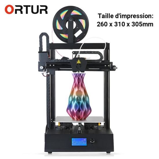 Imprimante 3D Ortur 4 V2 Guide linéaire intégré à deux axes Assemblage rapide Imprimante 3D à 260 x 310 x 305 mm Eu plug