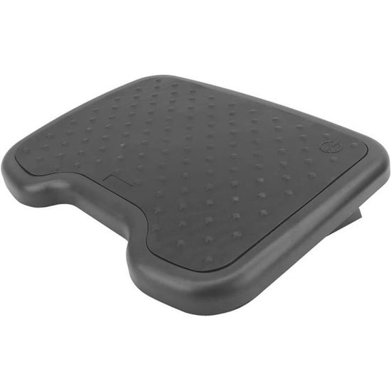 PrimeMatik Repose-Pieds Réglable Plastique Noir 448x335mm - Ergonomie Bureau