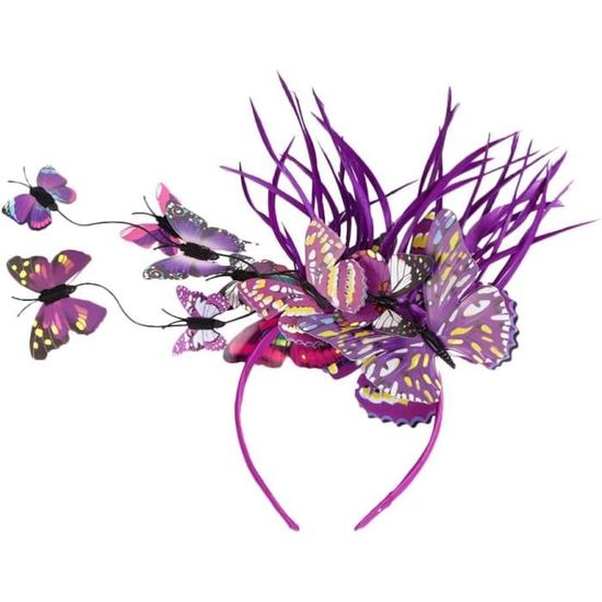 Bandeau Papillon 3D Pour Cheveux Femme - 14 Papillons Ajustables - Idéal Mariage, Halloween, Cosplay