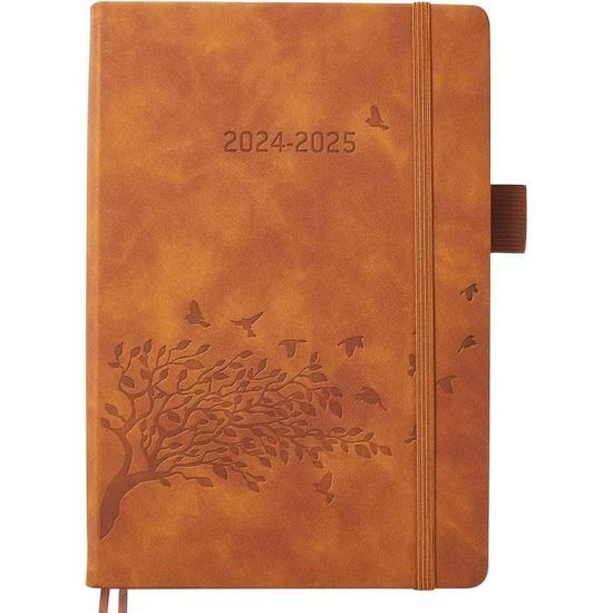 Protège-agenda En Cuir Blanc Et Bleu – Housse Pour Agenda Quotidien 9x13 Cm – FULL TIME