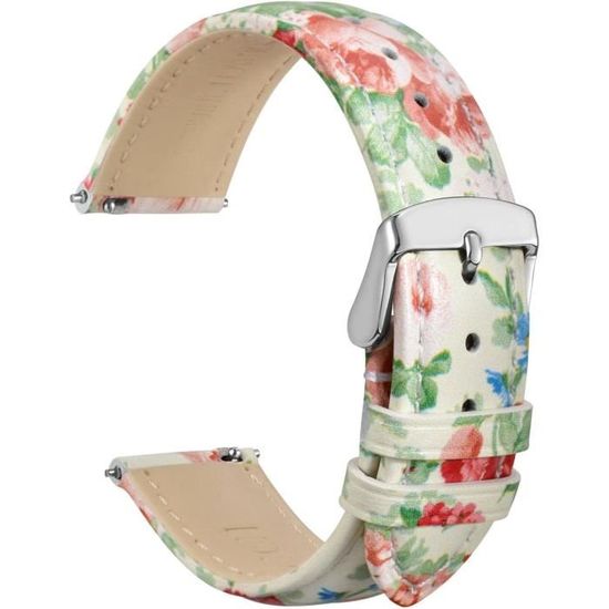 Bracelet De Montre Pilote En Cuir Gaufré DASSARI Croc Avec Rivets Samsung Galaxy Watch 3 - 22mm