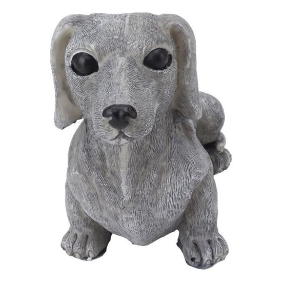 Statue De Jardin De Chien - Figurine En Résine Retriever Gris