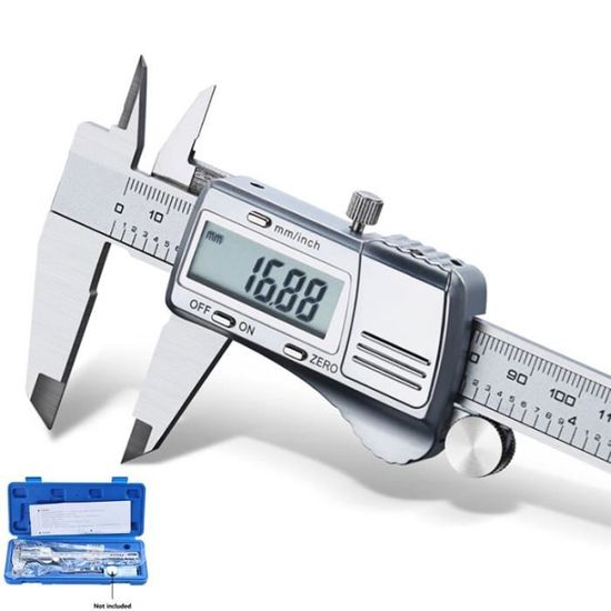 Étrier Vernier 24 Pouces En Acier Inoxydable Avec étui En Bois - Occasion, Fonctionnement Correct