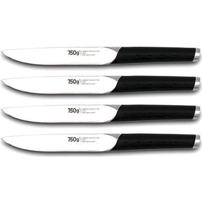 750 G Lot de 4 Couteaux à steak Tokyo - 11 cm - Lames lisses