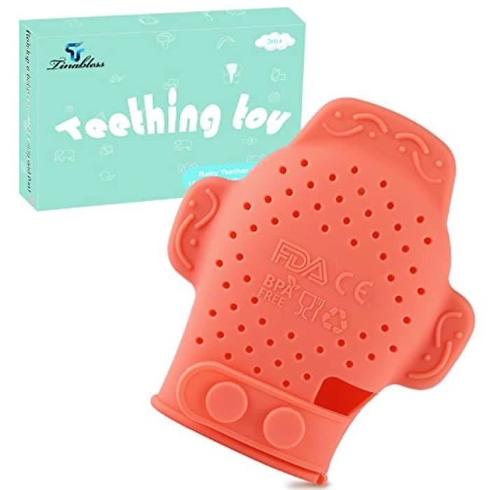 Poupon P3SFH , Sans BPA, Mitten Natural Organic Teether Jouet pour les nourrissons et les enfants en bas âge, restez sur Babys main,