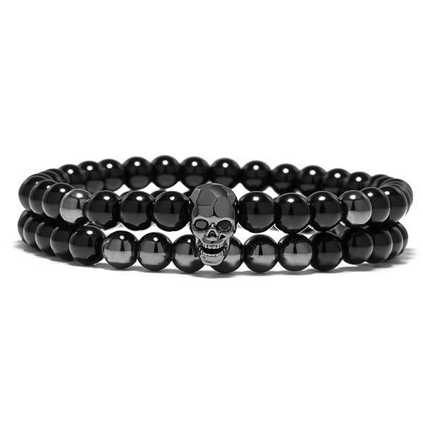 Forme De Perlé Bracelet Hommes _Noir