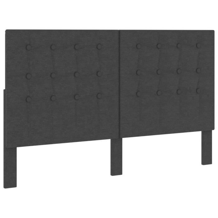 🐻8662Magnifique Confort - Tête de lit touffetée Gris foncé Tissu 160x200 cm