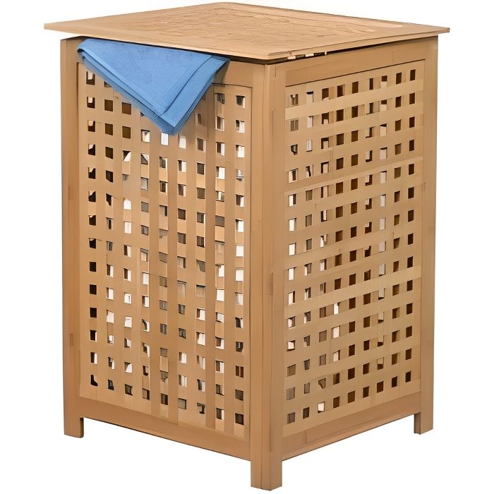 MSV Coffre à linge Bambou