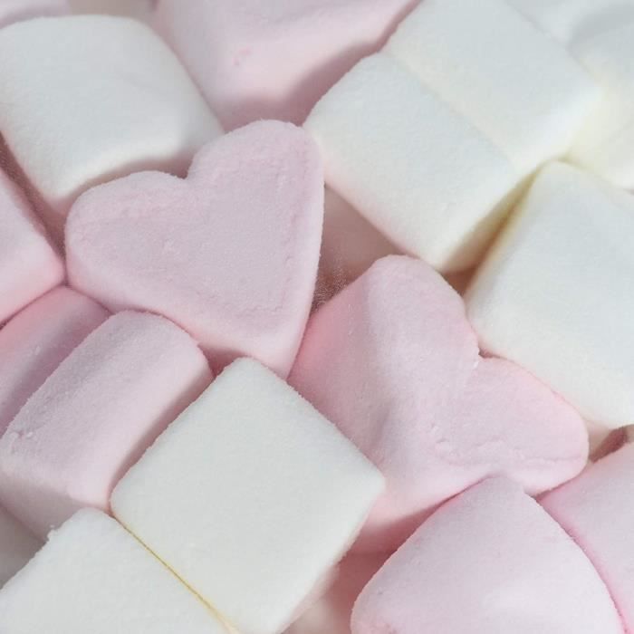 1 kg WeddingTree Guimauve Coeurs - bonbons doux pour la Saint-Valentin - meilleure qualité de mousse de sucre - rose et blanc -