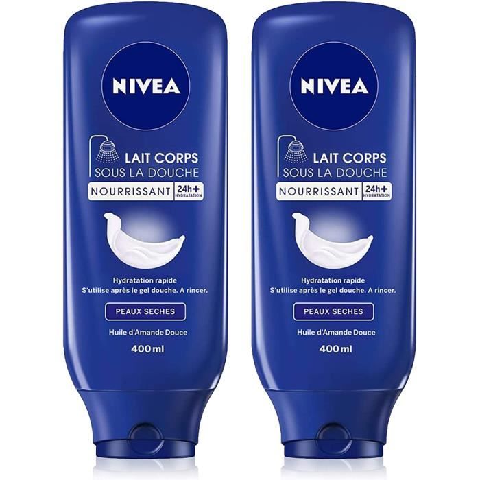 Lait et lotions pour le corps NIVEA Lait Corps Sous la Douche Nourrissant (2 x 400 ml), Soin corporel nourrissant au lai 209612