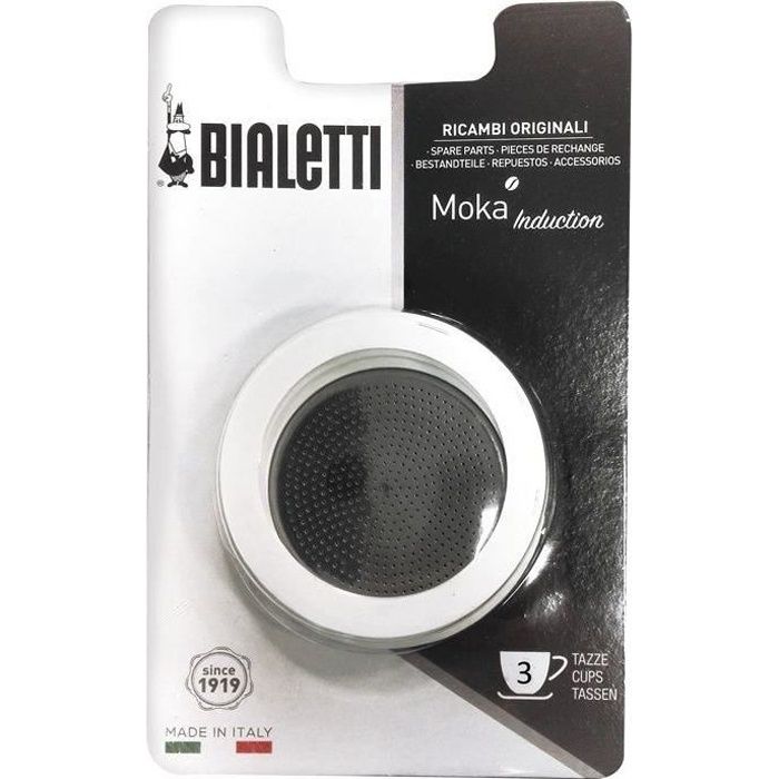 BIALETTI - Filtre cafetière 3 tasses + 3 joints Moka induction