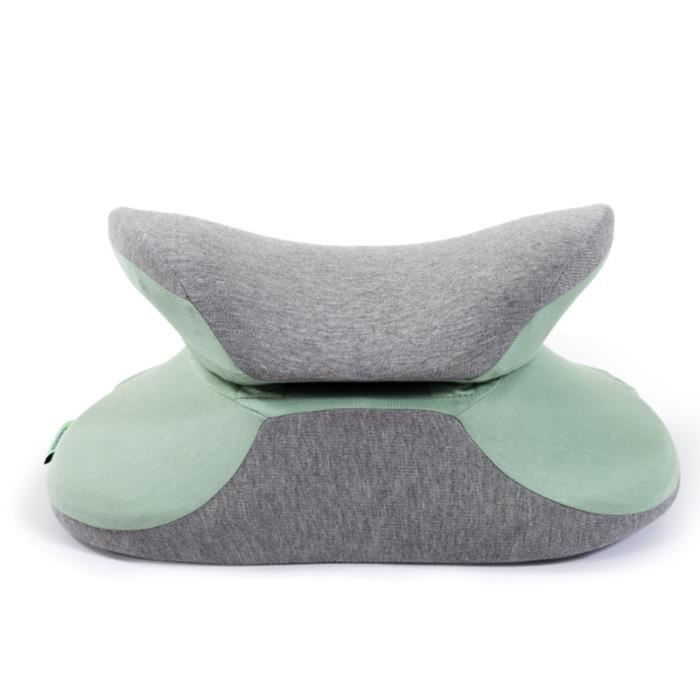 Coussin lombaire convertible en Coussin de sieste bureau ergonomique en mousse à mémoire de forme pliable pour les élèves- vert