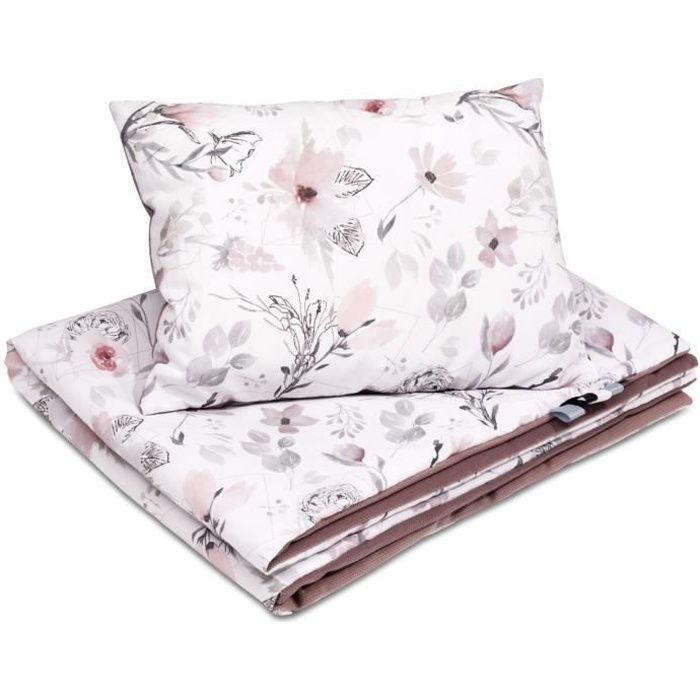 Bellochi Set de Couette Bebe 75x100 cm et Coussin Enfant 30x40 cm - Certificat OEKO-TEX - Réversible et Lavable - Coton - Fantasy
