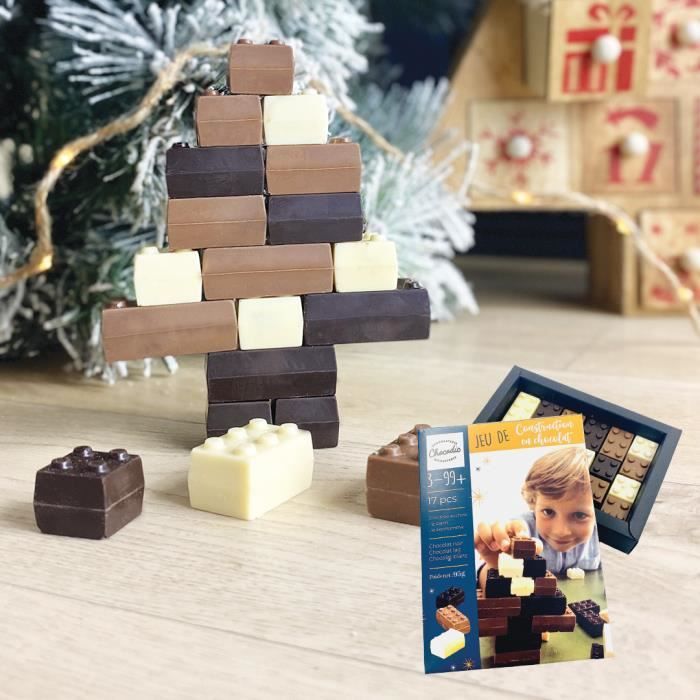 JEU DE CONSTRUCTION DE NOEL - JEU EN CHOCOLAT - CHOCOLAT DE NOEL - ENFANT PERE NOEL