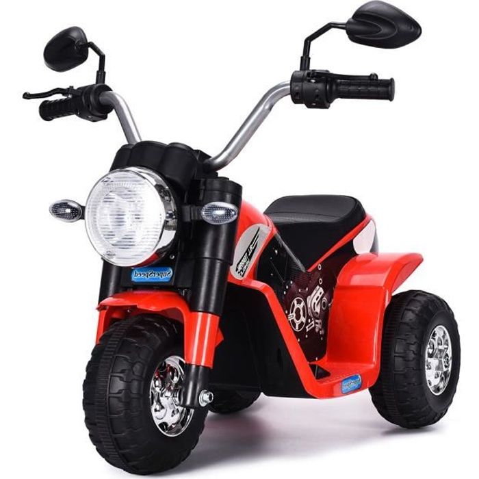 GIANTEX Moto Électrique pour Enfants à 3 Roues en PE Antidérapantes,3-4Km/H, Cadeau Idéal pour Garçons et Filles de 3 à 8 Ans