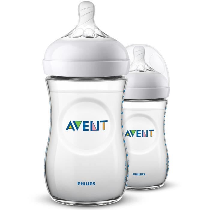 PHILIPS AVENT SCF033/27 Lot de 2 biberons Natural 2.0 - 260 ml