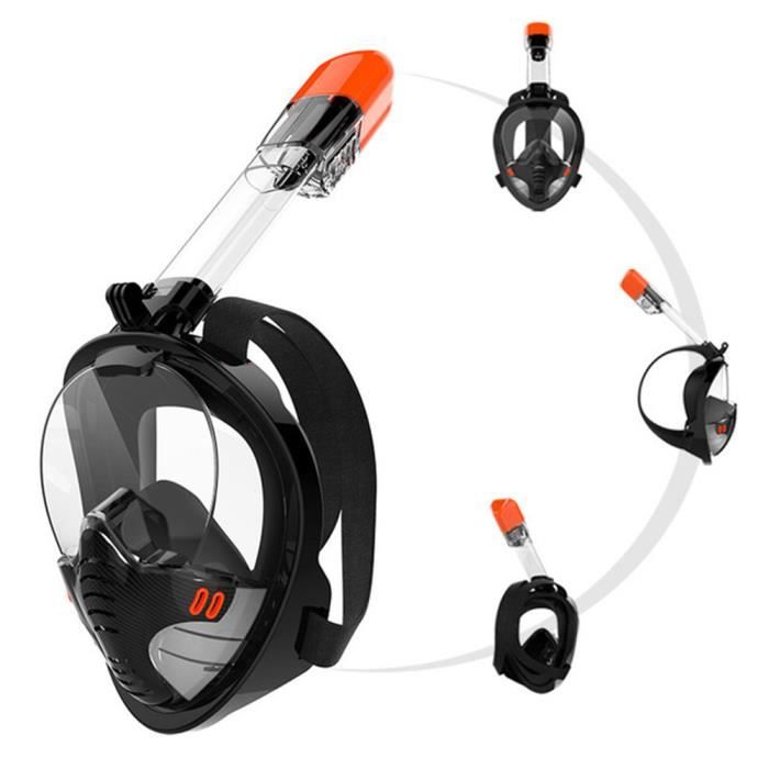 PRUMYA Masque de snorkeling sec complet-L/XL-noir