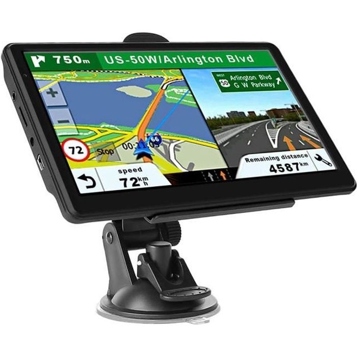 GPS Navigation pour Voiture Camion, écran tactile 7 Pouces 8G 256M Système de Navigation avec Guidage Vocal Carte Amérique du