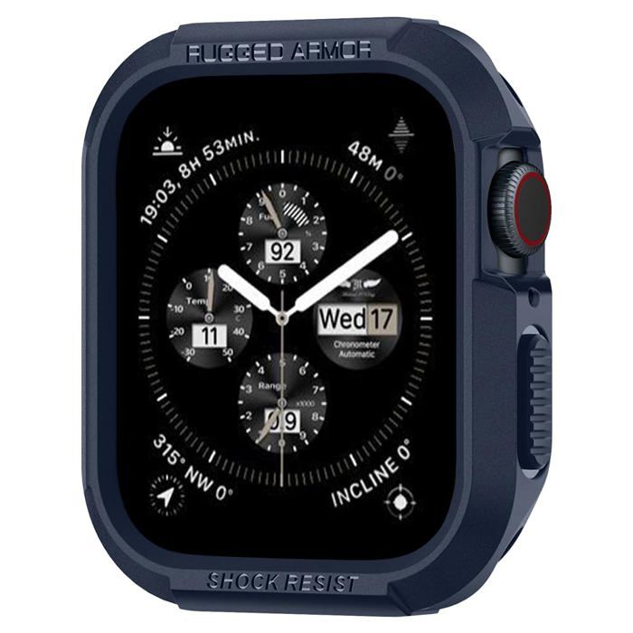 Spigen Rugged Armor Coque pour Apple Watch 45/44/40 mm - Compatible Series 9/8/7/SE2/6/5/4 - Bleu