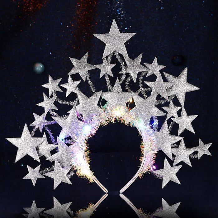 Serre-tête pour enfant avec paillettes brillantes en forme d'étoile pour carnaval