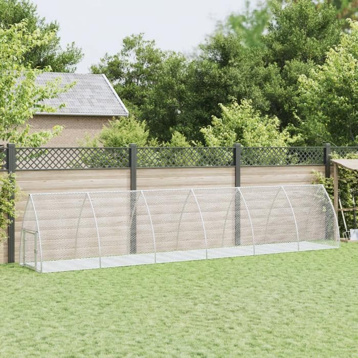 Comparer les prix de Enclos - Cage à lapin argenté 600x105x120 cm - Acier galvanisé SS00146844