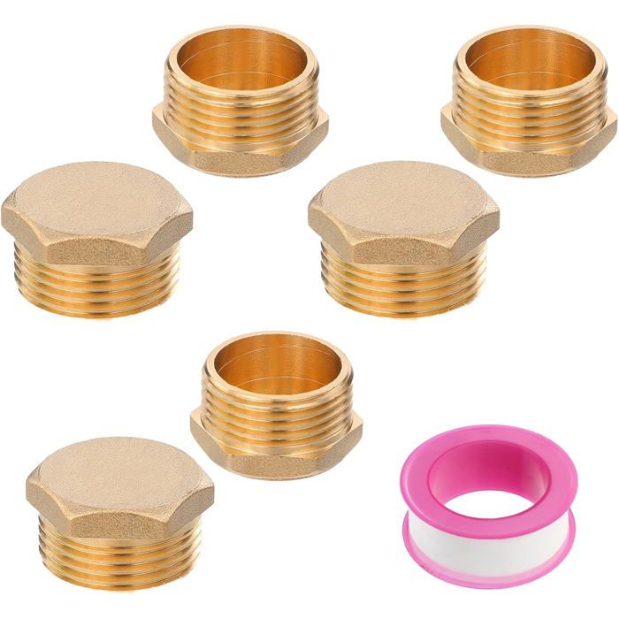 Bouchons Hexagonaux Mâles En Laiton Nickelé - Filetage Conique BSP, Pour Obturation De Trous De Blanchiment