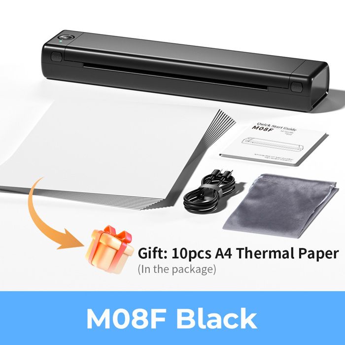 Imprimante Thermique Tatouage PhoFuta M08F - Bluetooth, Compatible Smartphone, +10 Papiers Transfert