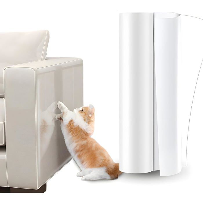 Protection Canapé Anti-griffes De Chat - 200 X 40 Cm, Auto-adhésif, Gris, En Polyester | Facile à Découper, Pour Meubles, Murs, Sisal