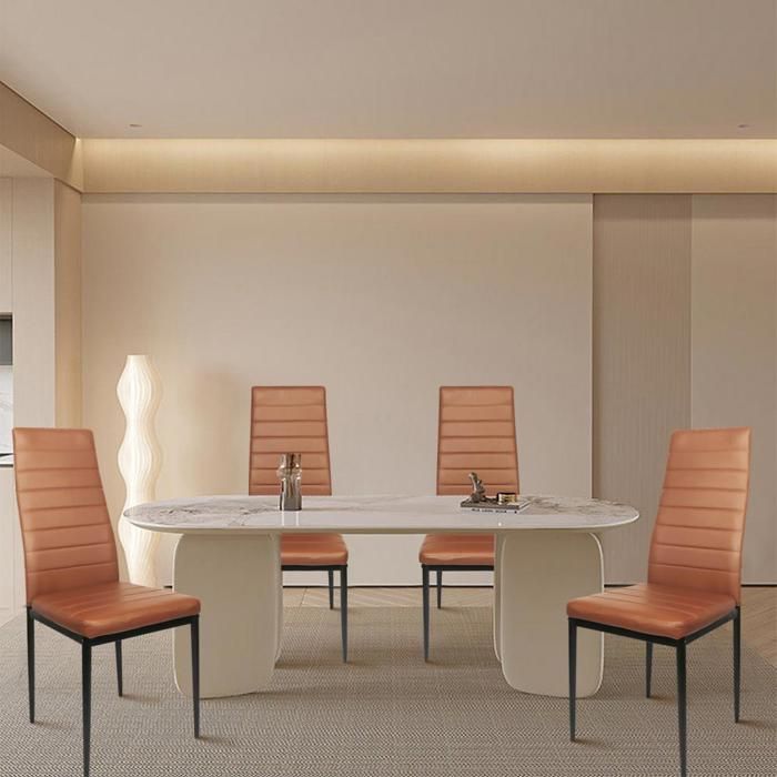 SUPFINE Lot de 4 Chaises de Salle à Manger Modernes Chaises Rembourrées Confortables Chaise Design en Cuir Meuble de Salon
