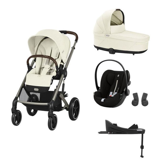 CYBEX - Poussette Trio Balios S Lux + Cloud G3 Plus + Nacelle S Lux + Base G3 Set M Seashell Beige