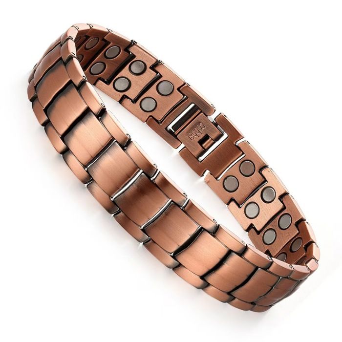 XJYDNCG Bracelet Homme en Cuivre Antique Magnétique - Style Tortue - Couleur cuivre02