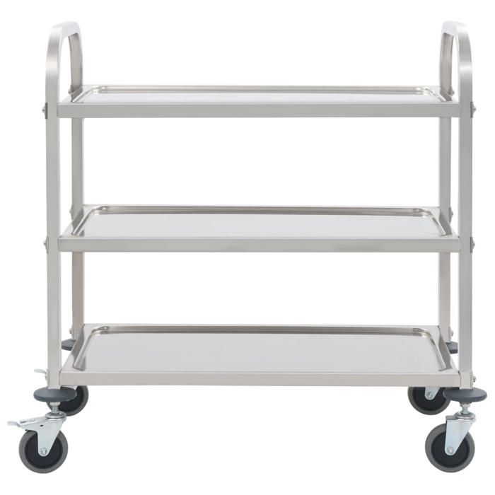 Desserte de cuisine - vidaXL - acier - 3 niveaux - 95 x 45 x 835 cm 617627