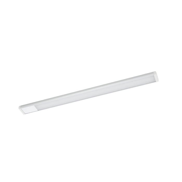 Luminaire de dessous d‘armoire à LED Repilado lampe de cuisine en plastique blanc argenté avec interrupteur à bascule blanc neut