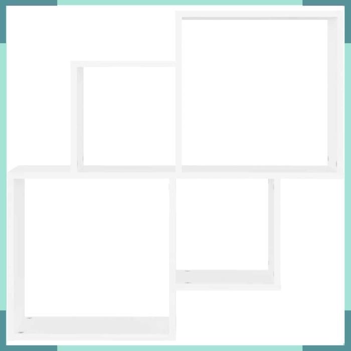Étagère murale cube - 807259 - Blanc - 80 x 15 x 78 5 cm - Bois d’ingénierie 40 kg