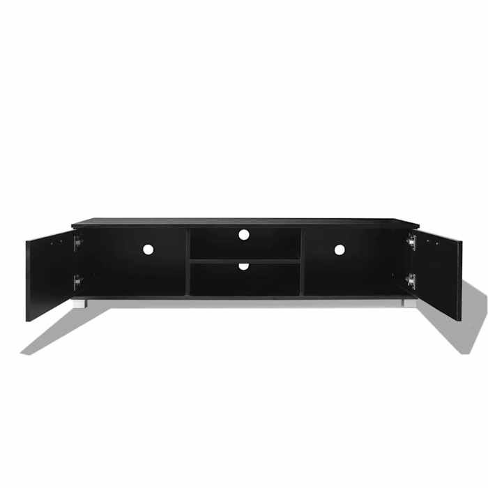 Magnifique Meuble TV Noir brillant 140x40 5x35 cm - design polyvalent - pour maison - Noir 25 kg 2026_788968