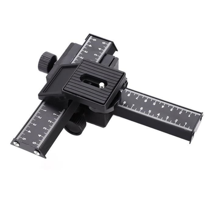 Curseur/Glissière Macro 2 Axes | Déplacement 10cm (long) X 5cm (lat), Alliage Alu/Mg, Vis 1/4" | Pour Photo Proche
