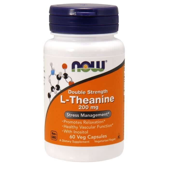L-Théanine 200mg 60 caps Standard Now Foods Acides Amines - BCAA
