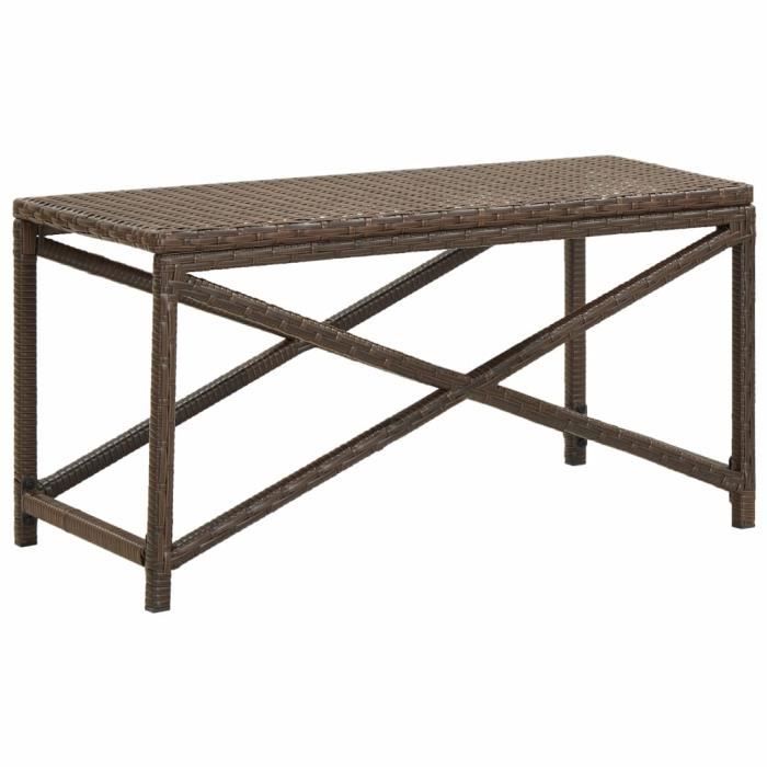 Vague Banc De Jardin 80 Cm Resine Tressee Marron Achat Vente