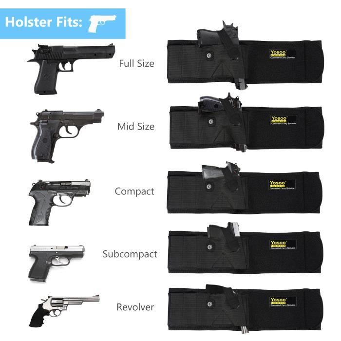 Holster Ceinture Ventrale Goldmiky - Pour Transport Dissimulé De Pistolet - Néoprène Respirant
