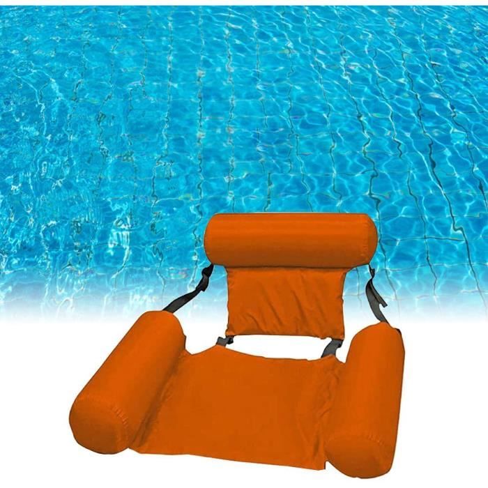 Chaise Longue Flottante Gonflable Pour Piscine – Hamac Eau Pliable, Radeau Adulte Lac Plage, PVC Durable, 76x40 Cm