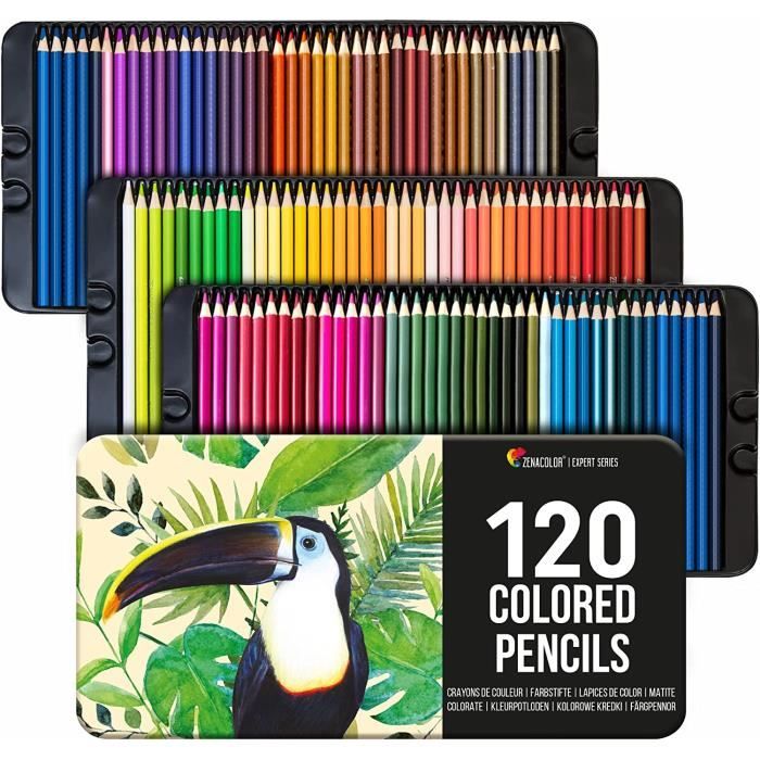 120 Crayons de Couleur (Numérotés) Rangement Facile Coffret de