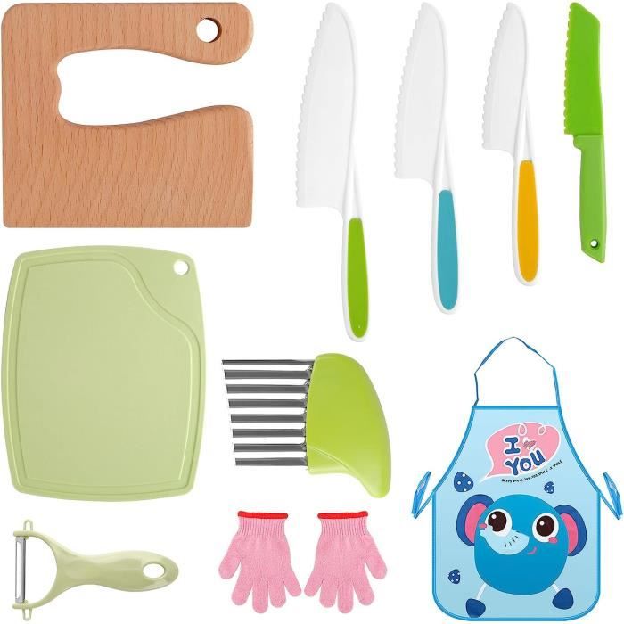 Couteau De Cuisine Kids,Couteaux de Cuisine pour Enfants, Lot de 3 Couteaux  de Cuisine en Plastique avec Lame dentelée,couteau à bords dentelés pour  fruits, légumes, gâteaux et pain : : Cuisine et