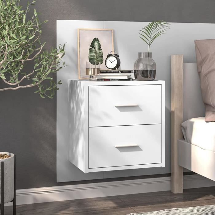 Vicco Table de chevet Irma, Blanc, 35.5x66cm Set de 2