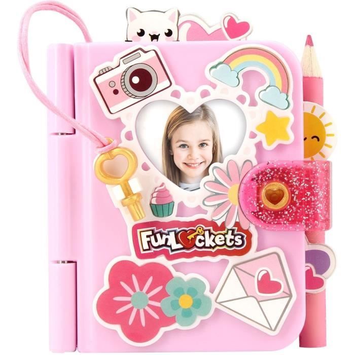 Funlockets Mon Mini Journal à Secrets - intime personnalisable! Trouve Les  clés & découvre Les mystères; plus de 15 Surprises à l'intérieur ! Jouet  créatif, enfant, papeterie, fille, dès 6 ans 