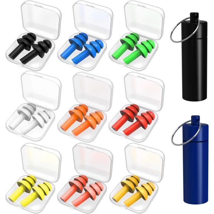 Bouchons D'Oreilles Pour Dormir 35dB - 7 Bouchons Réutilisables Anti-Bruit Avec Étui, Idéaux Pour Voyages, Sommeil Profond Et Concentration