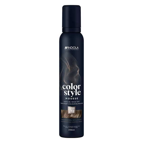 Mousse coiffante INDOLA COLOR STYLE - Châtain Moyen - Vegan