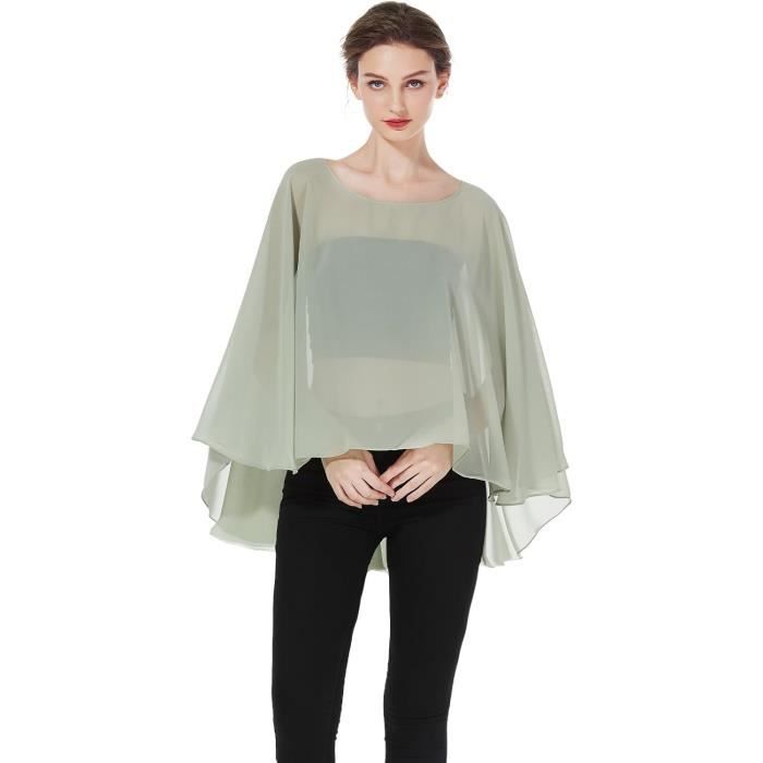 Chale Etole En Mousseline De Soie Leger Cape Poncho Ample De Mariage D Ete Soiree Femme Mariee Demoiselle D Honneur u14446 Cdiscount Pret a Porter